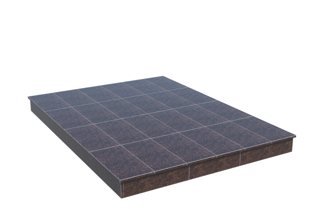 Площадки на могилу в&nbsp;Москве | Площадка с вертикальной (15 см) облицовкой Дымовским гранитом