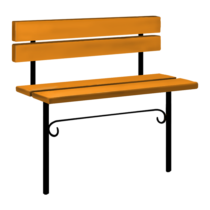 Металлические оградки, столы, скамейки в&nbsp;Москве | Скамейка №4 со спинкой