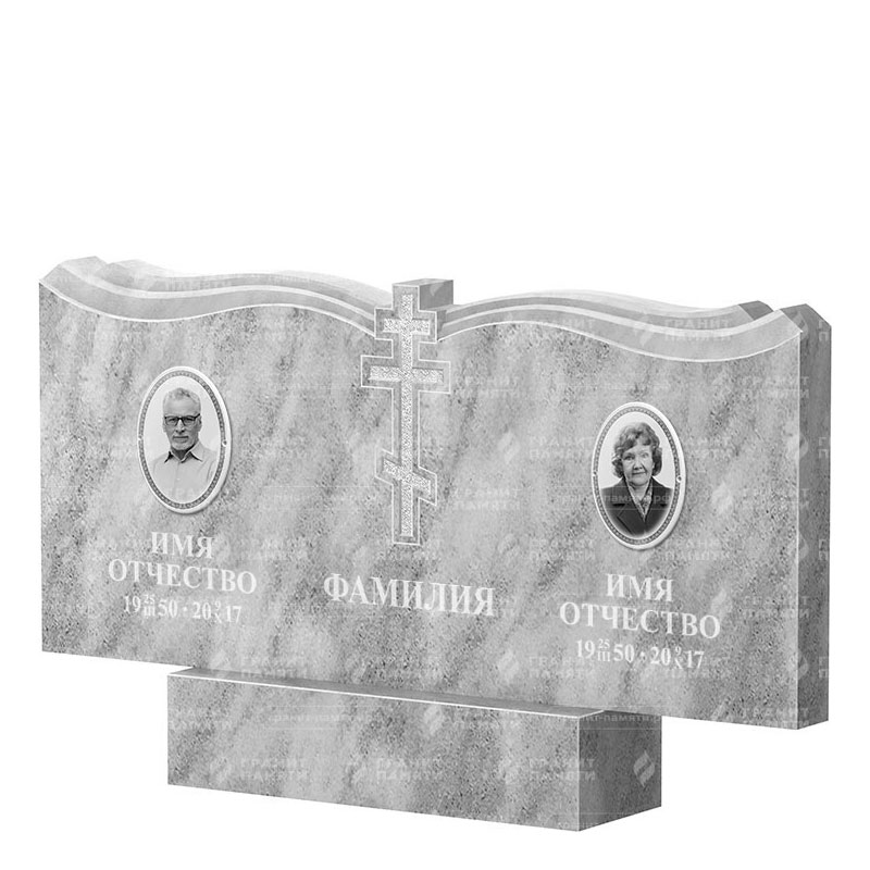 Памятники из мрамора в&nbsp;Москве | Двойной мраморный памятник ФМ-262
