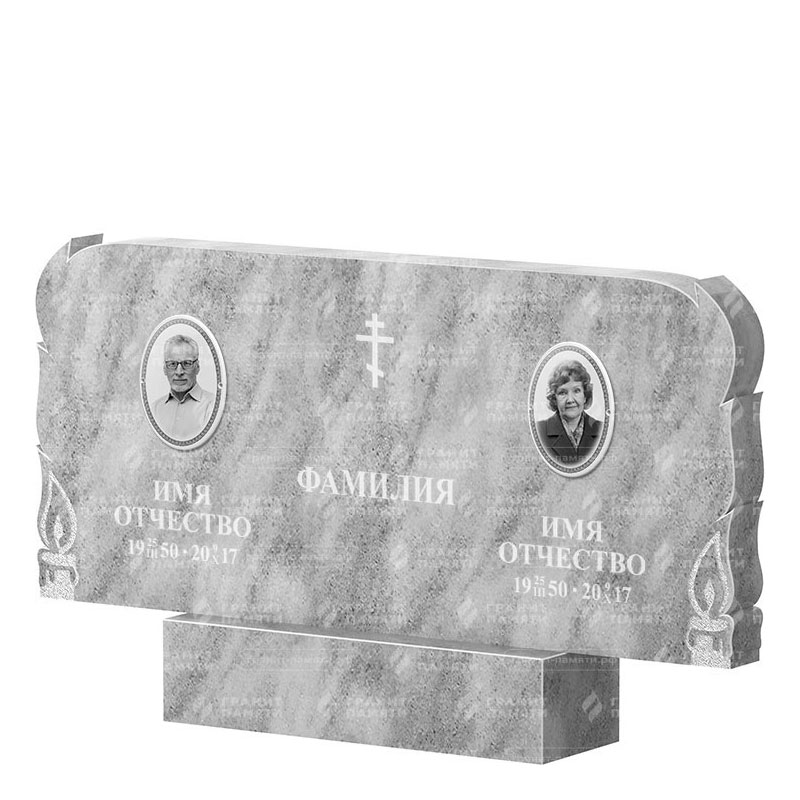 Памятники из мрамора в&nbsp;Москве | Двойной мраморный памятник ФМ-133