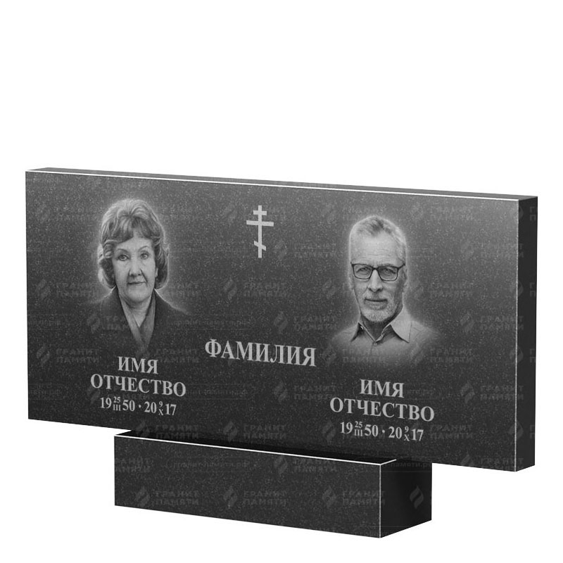 Памятники из гранита двойные в&nbsp;Москве | Двойной гранитный памятник, прямой