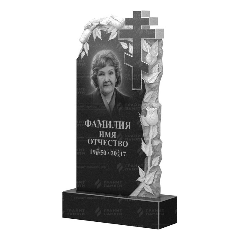 Памятники из гранита с цветами в&nbsp;Москве | Гранитный памятник ФГ-088
