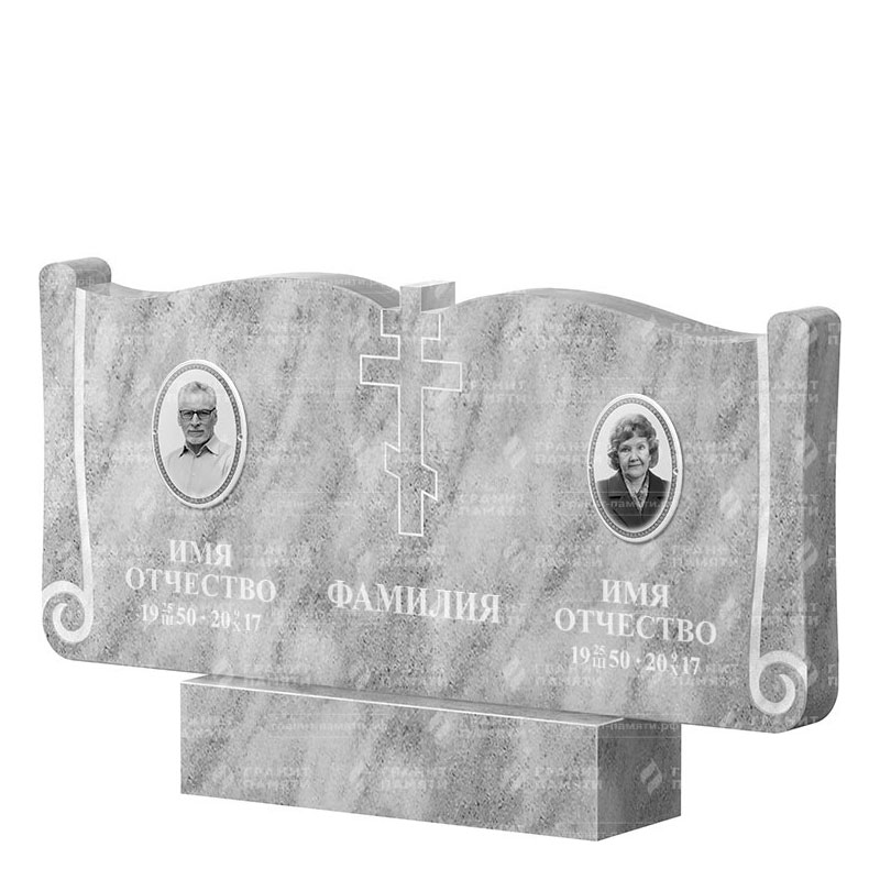 Памятники из мрамора в&nbsp;Москве | Двойной мраморный памятник ФМ-263