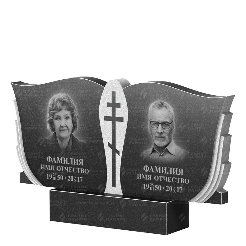 Памятники из гранита двойные в&nbsp;Москве | Двойной гранитный памятник ФГ-136