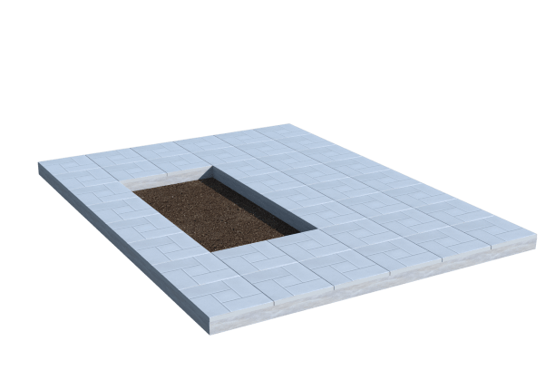 Площадки на могилу в&nbsp;Москве | Площадка с тротуарной плиткой (под цветник)