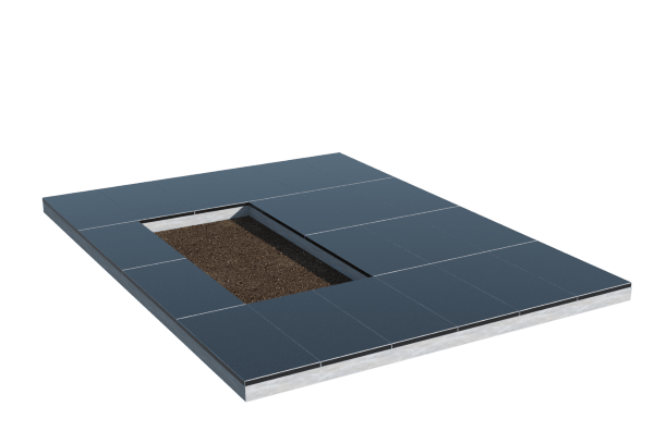 Площадки на могилу в&nbsp;Москве | Площадка с облицовкой гранитом Габбро (под цветник)