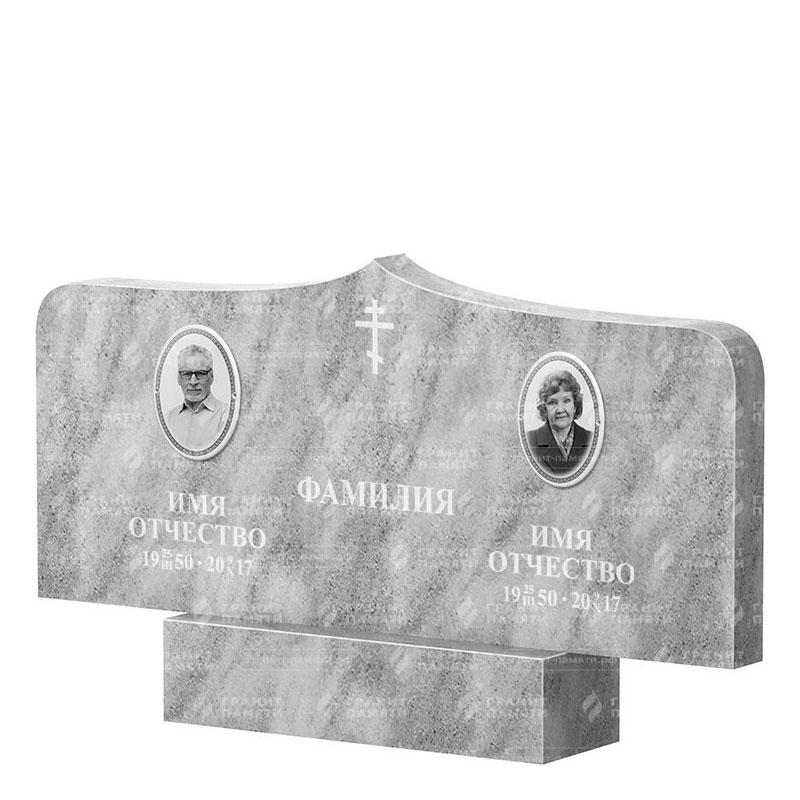 Памятники из мрамора в&nbsp;Москве | Двойной мраморный памятник ФМ-260