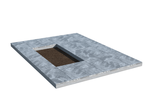 Площадки на могилу в&nbsp;Москве | Площадка с мраморной облицовкой (под цветник)