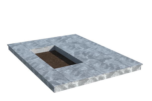 Площадки на могилу в&nbsp;Москве | Площадка с вертикальной (10 см) мраморной облицовкой (под цветник)