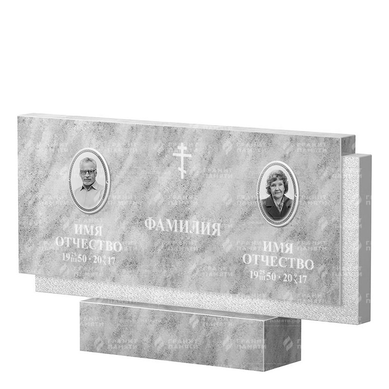 Памятники из мрамора в&nbsp;Москве | Двойной мраморный памятник ФМ-132