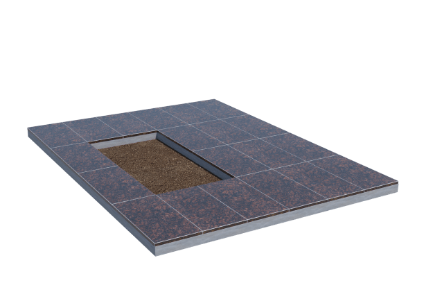 Площадки на могилу в&nbsp;Москве | Площадка с облицовкой Дымовским гранитом (под цветник)